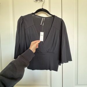 Anthropologie Black v neck Top